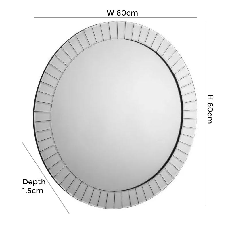 Product photograph of Sonata Round Wall Mirror - 80cm X 80cm from Choice Furniture Superstore.