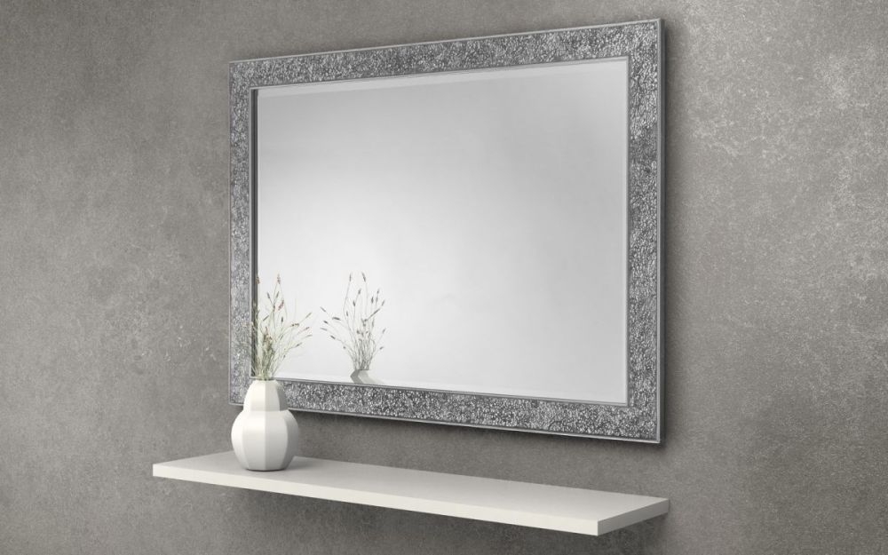 Product photograph of Staccato Fragment Silver Rectangular Wall Mirror - 110cm X 80cm from Choice Furniture Superstore.