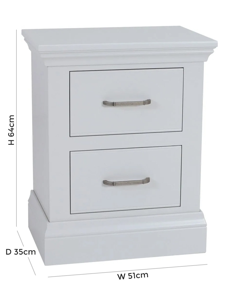 Product photograph of Tch Coelo Painted 2 Drawer Bedside Cabinet from Choice Furniture Superstore.