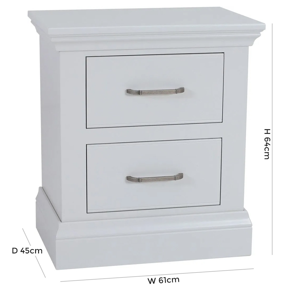 Product photograph of Tch Coelo Painted 2 Drawer Large Bedside Cabinet from Choice Furniture Superstore.