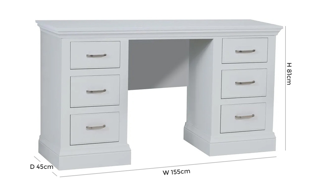 Product photograph of Tch Coelo Painted 6 Drawer Dressing Table from Choice Furniture Superstore.
