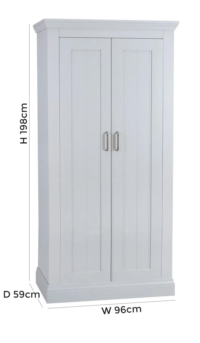 Product photograph of Tch Coelo Painted 2 Door Wardrobe from Choice Furniture Superstore.