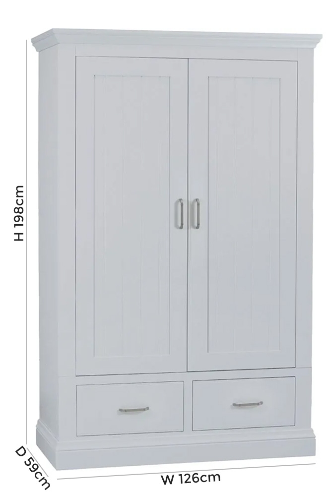 Product photograph of Tch Coelo Painted 2 Door 2 Drawer Wardrobe from Choice Furniture Superstore.
