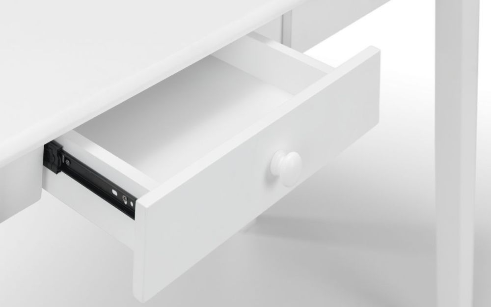 Product photograph of Carrington Lacquered Pine Desk - Comes In White Black And Grey Options from Choice Furniture Superstore.