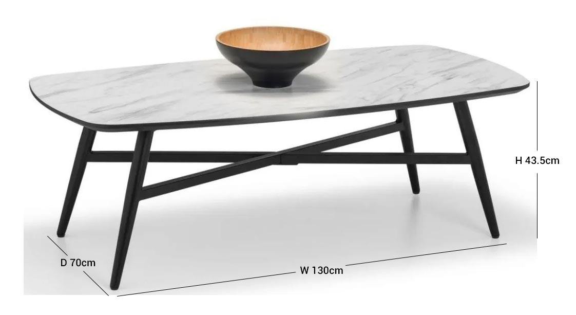 Product photograph of Caruso White Marble Effect 130cm Coffee Table from Choice Furniture Superstore.