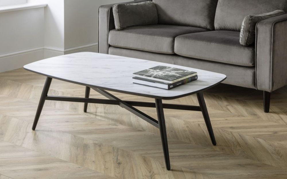 Caruso White Marble Effect Coffee Table