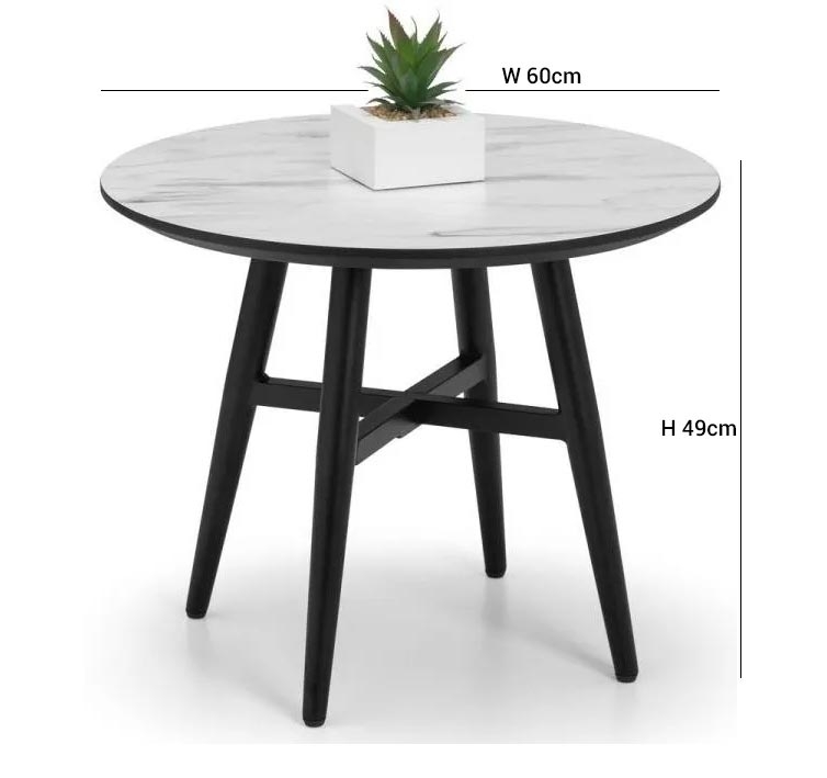 Product photograph of Firenze White Marble Effect Round Lamp Table from Choice Furniture Superstore.
