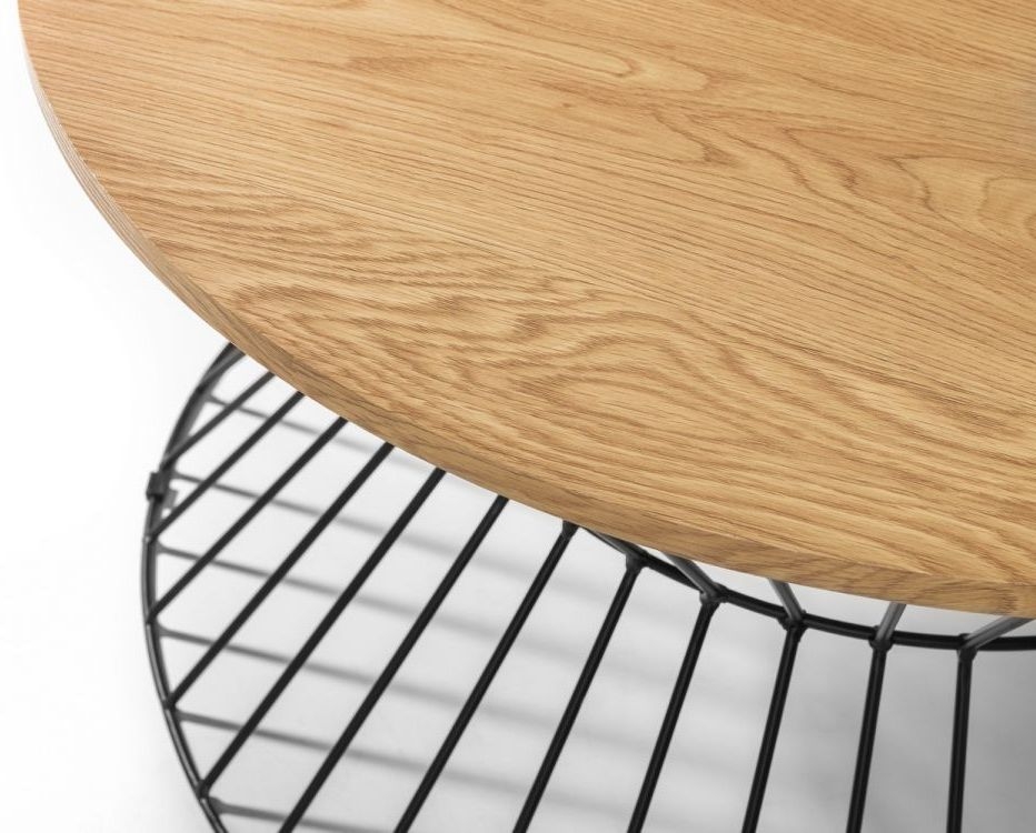 Product photograph of Jersey Round Coffee Table - Comes In Oak And Walnut Options from Choice Furniture Superstore.