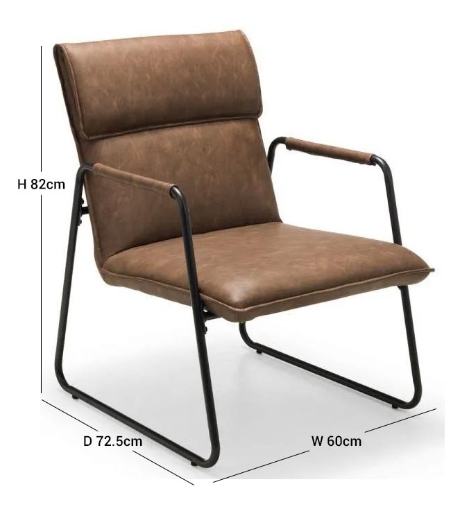 Product photograph of Gramercy Brown Leather Accent Chair Solid In Pairs from Choice Furniture Superstore.