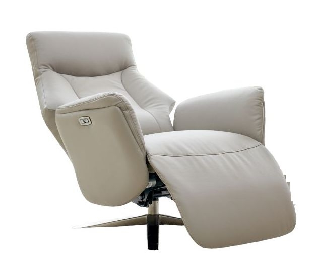 Product photograph of Gfa Houston Swivel Recliner Chair In Platinum Faux Leather from Choice Furniture Superstore.