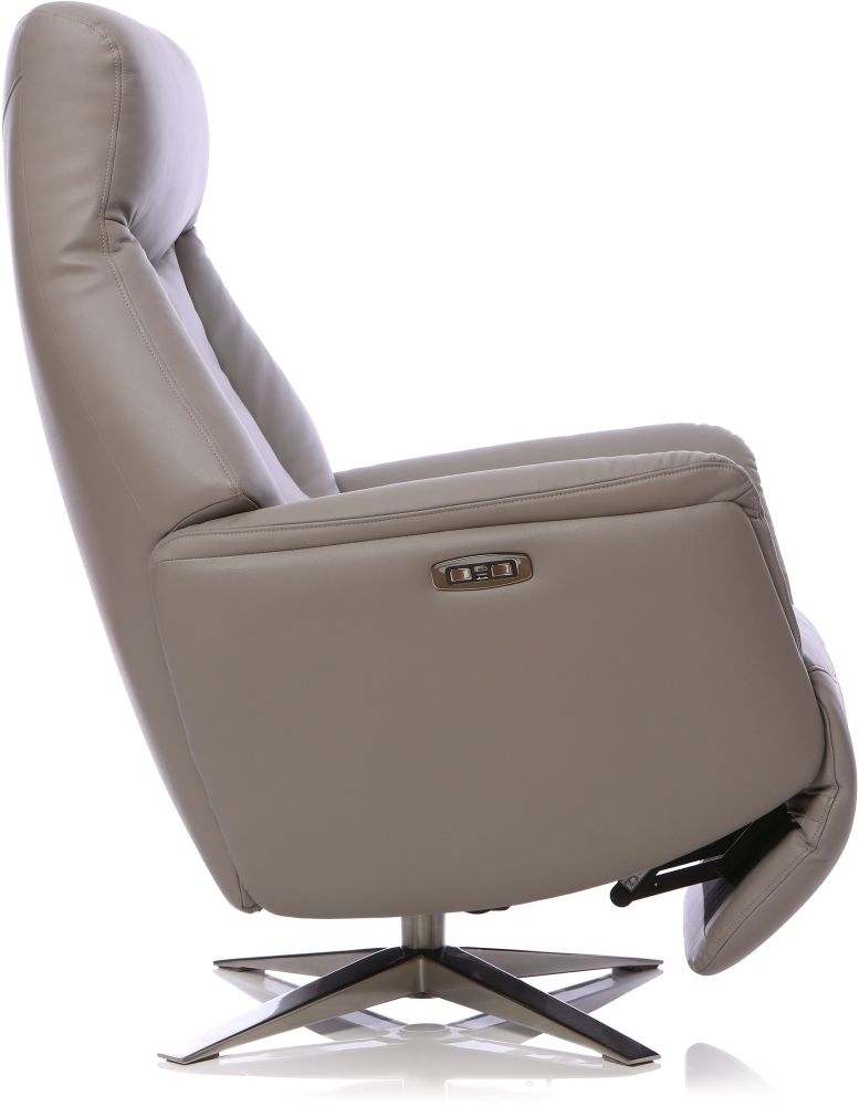 Product photograph of Gfa Houston Swivel Recliner Chair In Platinum Faux Leather from Choice Furniture Superstore.