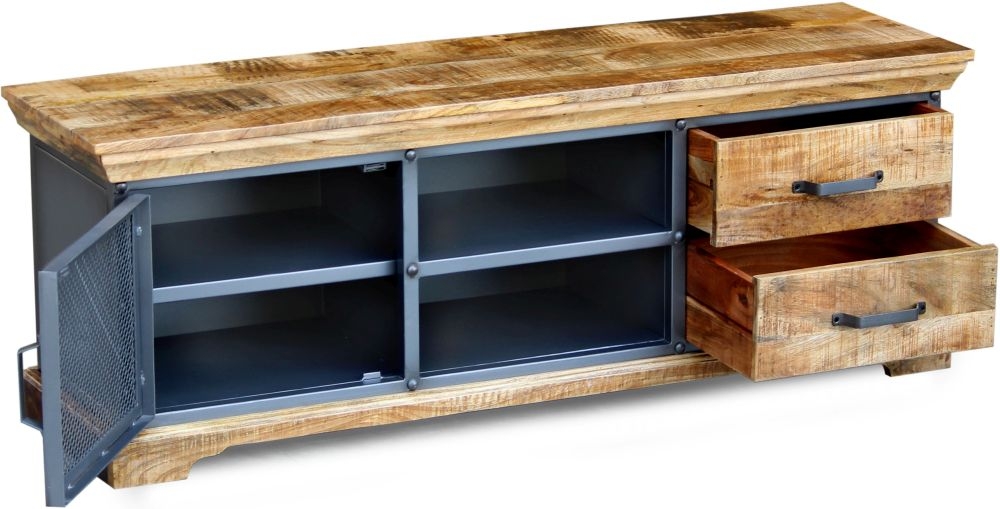 Product photograph of Metro Industrial Style Wooden 145cm Tv Unit from Choice Furniture Superstore.