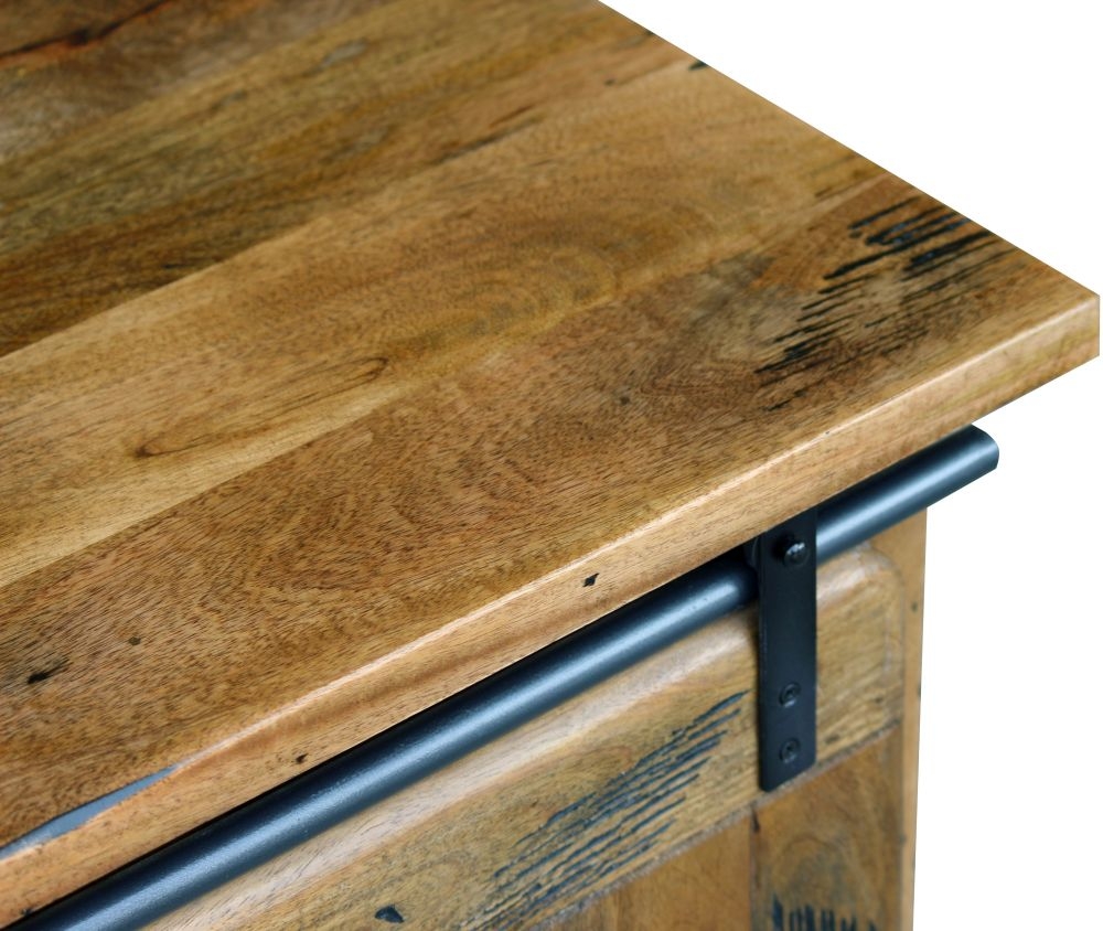 Product photograph of Iron Works Industrial Style Wooden 180cm Tv Unit from Choice Furniture Superstore.