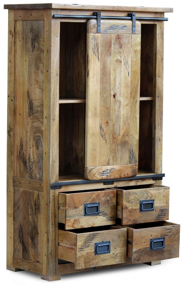 Product photograph of Renwal Iron Works Mango Wood Chest Display Cabinet from Choice Furniture Superstore.