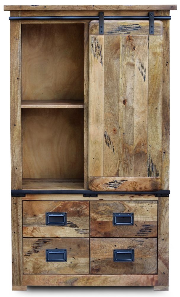 Product photograph of Renwal Iron Works Mango Wood Chest Display Cabinet from Choice Furniture Superstore.