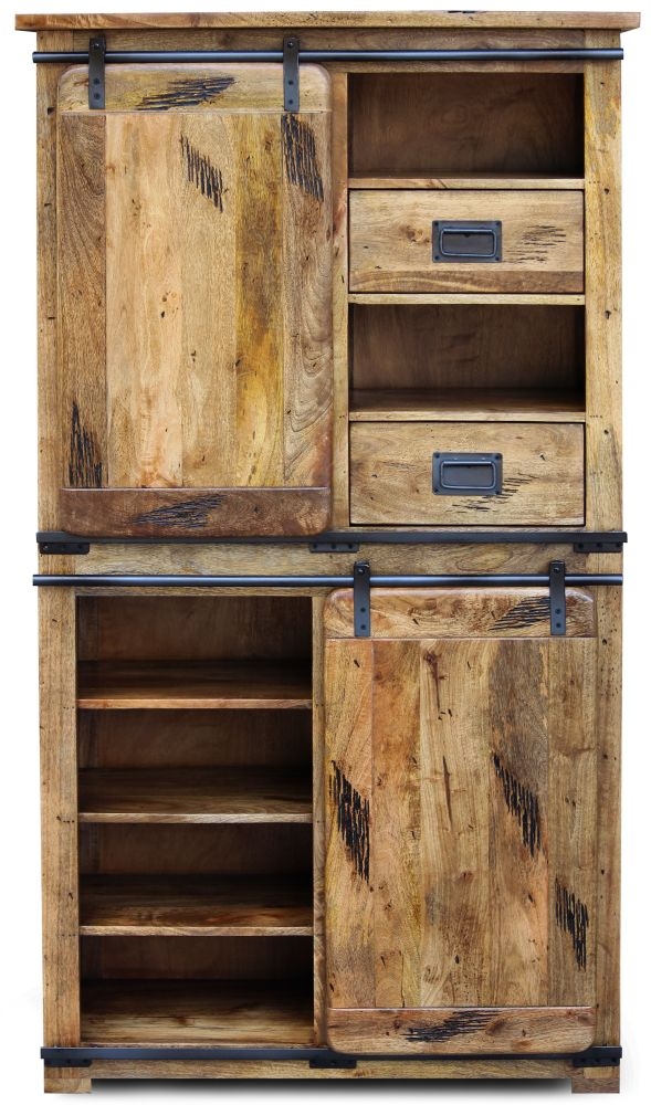Product photograph of Renwal Iron Works Mango Wood Display Cabinet from Choice Furniture Superstore.