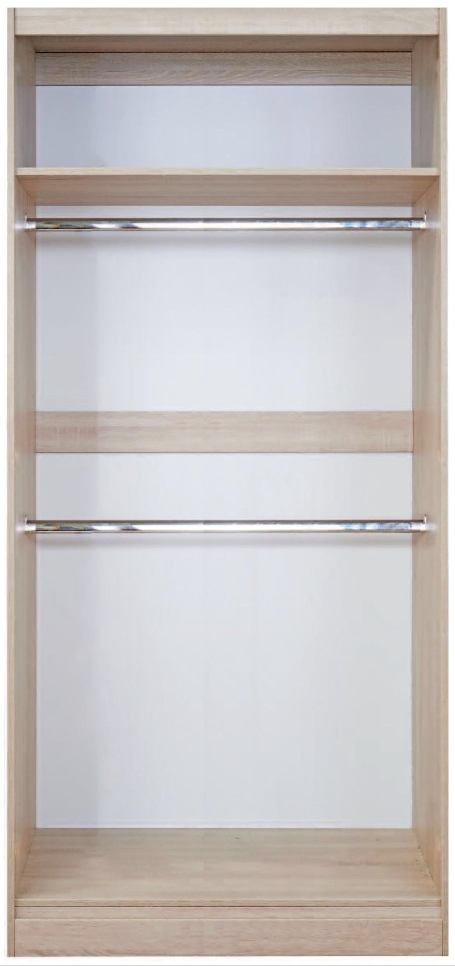 Product photograph of Monaco White Gloss And Cashmere 2 Door Sliding Wardrobe from Choice Furniture Superstore.