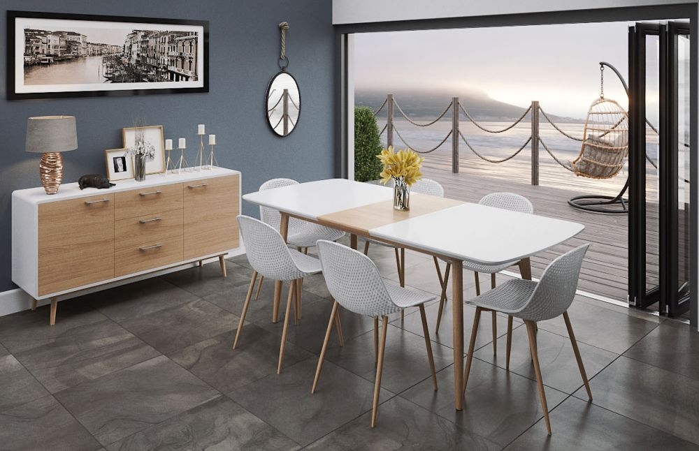 Product photograph of Portofino Large Extending Dining Table from Choice Furniture Superstore.