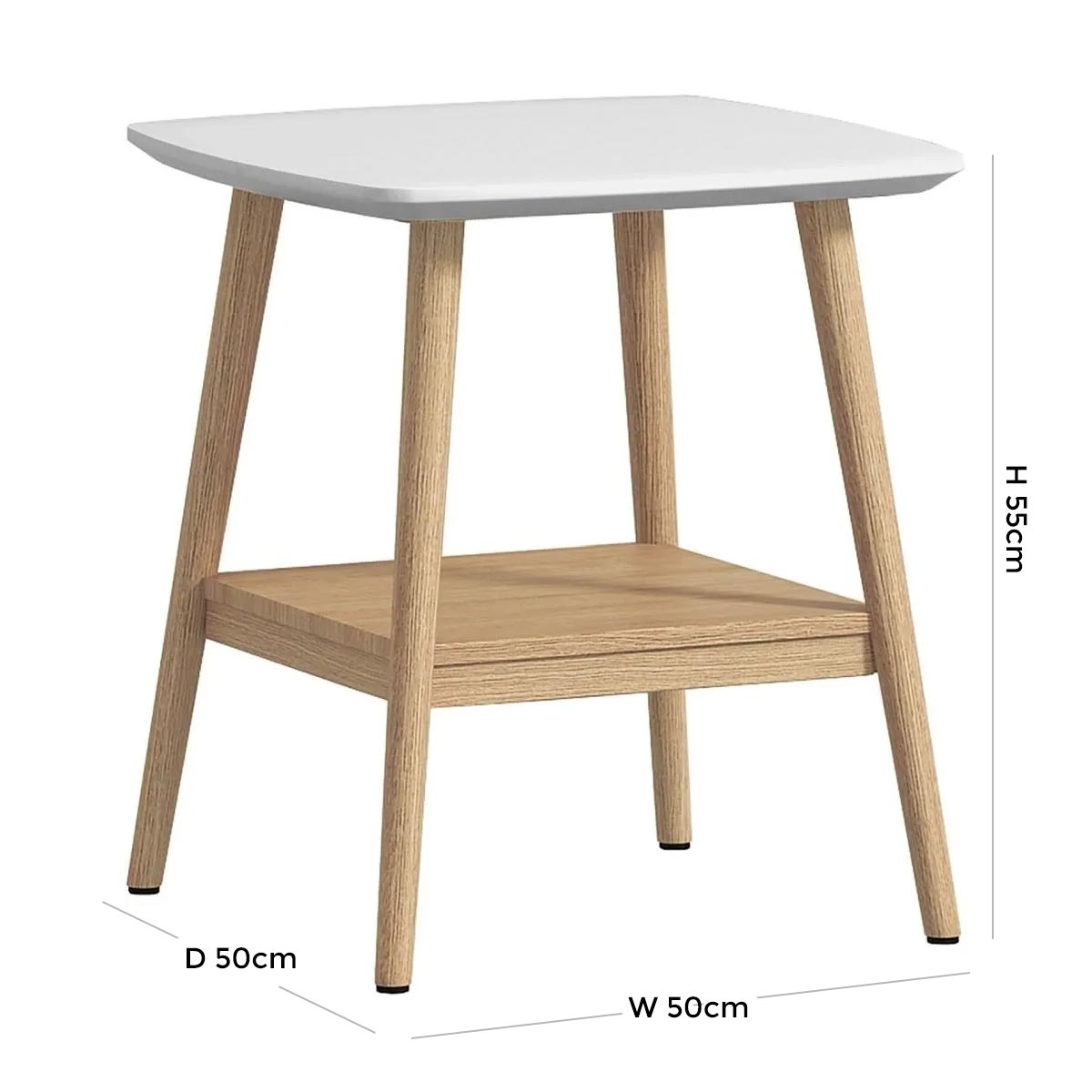 Product photograph of Portofino White And Oak Lamp Table from Choice Furniture Superstore.