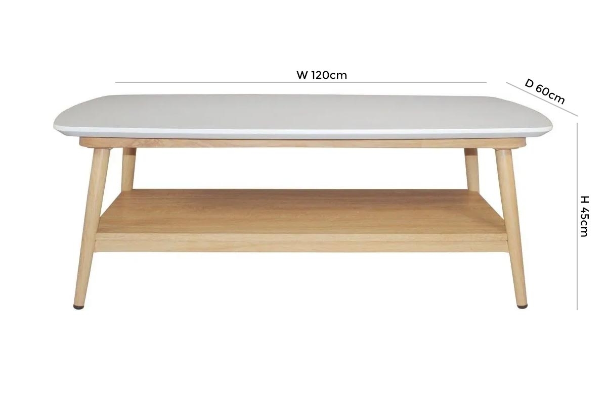 Product photograph of Portofino White And Oak Coffee Table from Choice Furniture Superstore.