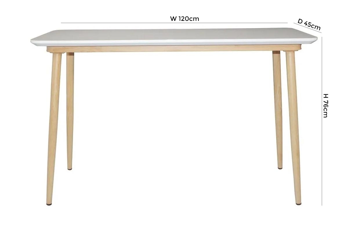 Product photograph of Portofino White And Oak Effect Console Table from Choice Furniture Superstore.