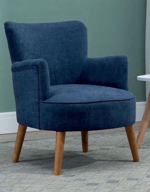 Product photograph of Keira Midnight Blue Fabric Armchair from Choice Furniture Superstore.
