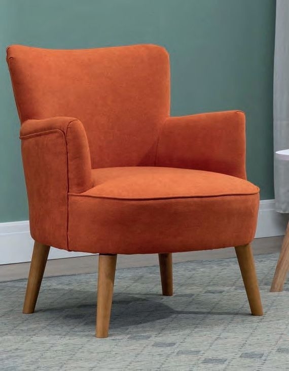 Product photograph of Keira Sunburt Orange Fabric Armchair from Choice Furniture Superstore.