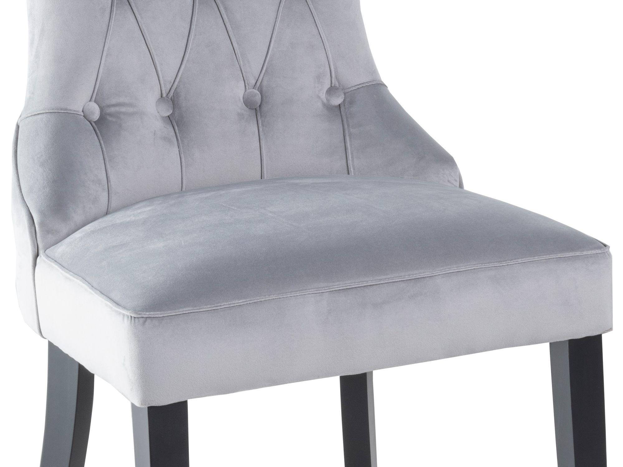 Product photograph of Courtney Light Grey Velvet Fabric Large High Back Dining Chair With Black Legs from Choice Furniture Superstore.