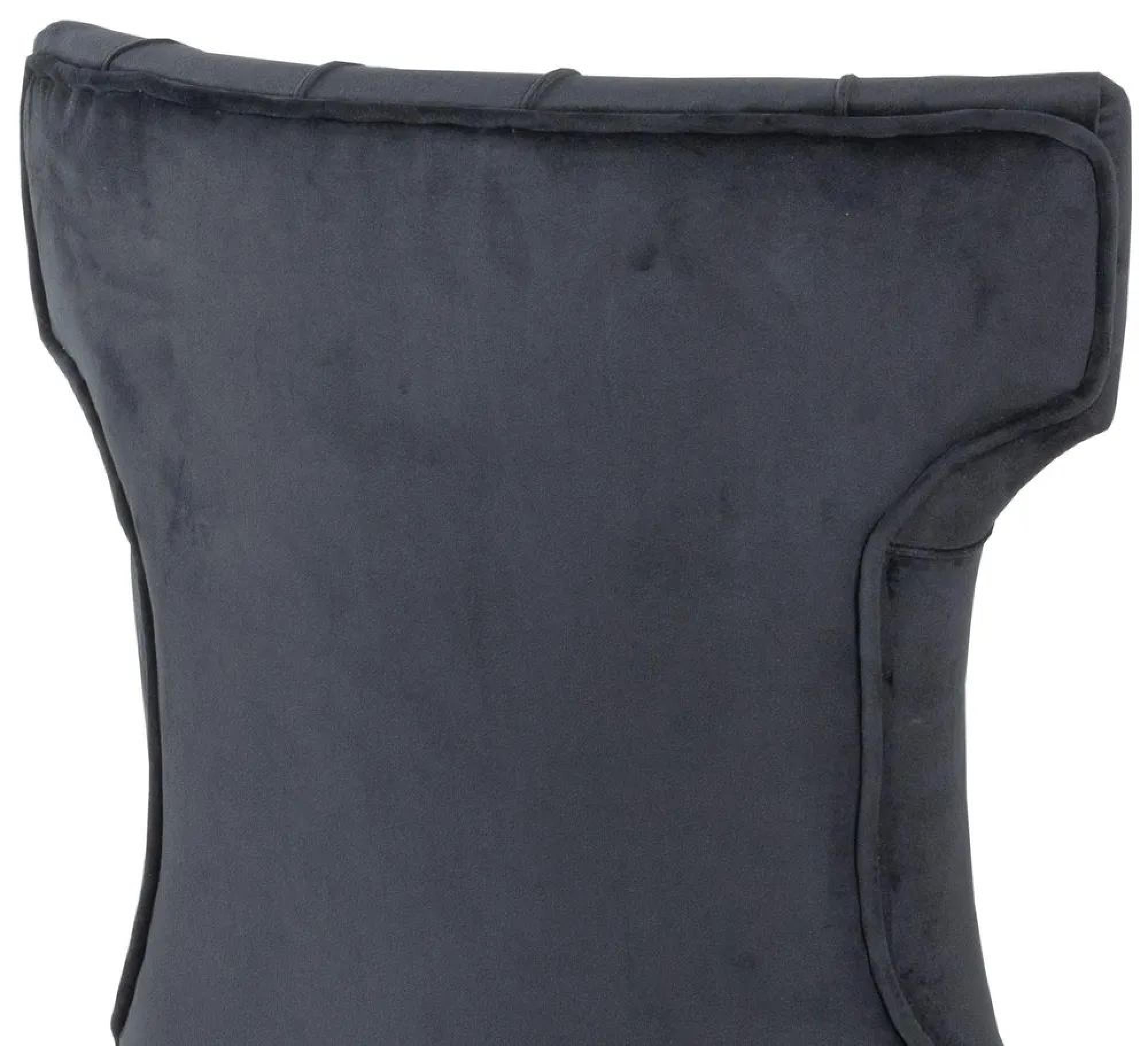 Product photograph of 2 X Courtney Black Velvet Fabric Large High Back Dining Chair With Black Legs from Choice Furniture Superstore.