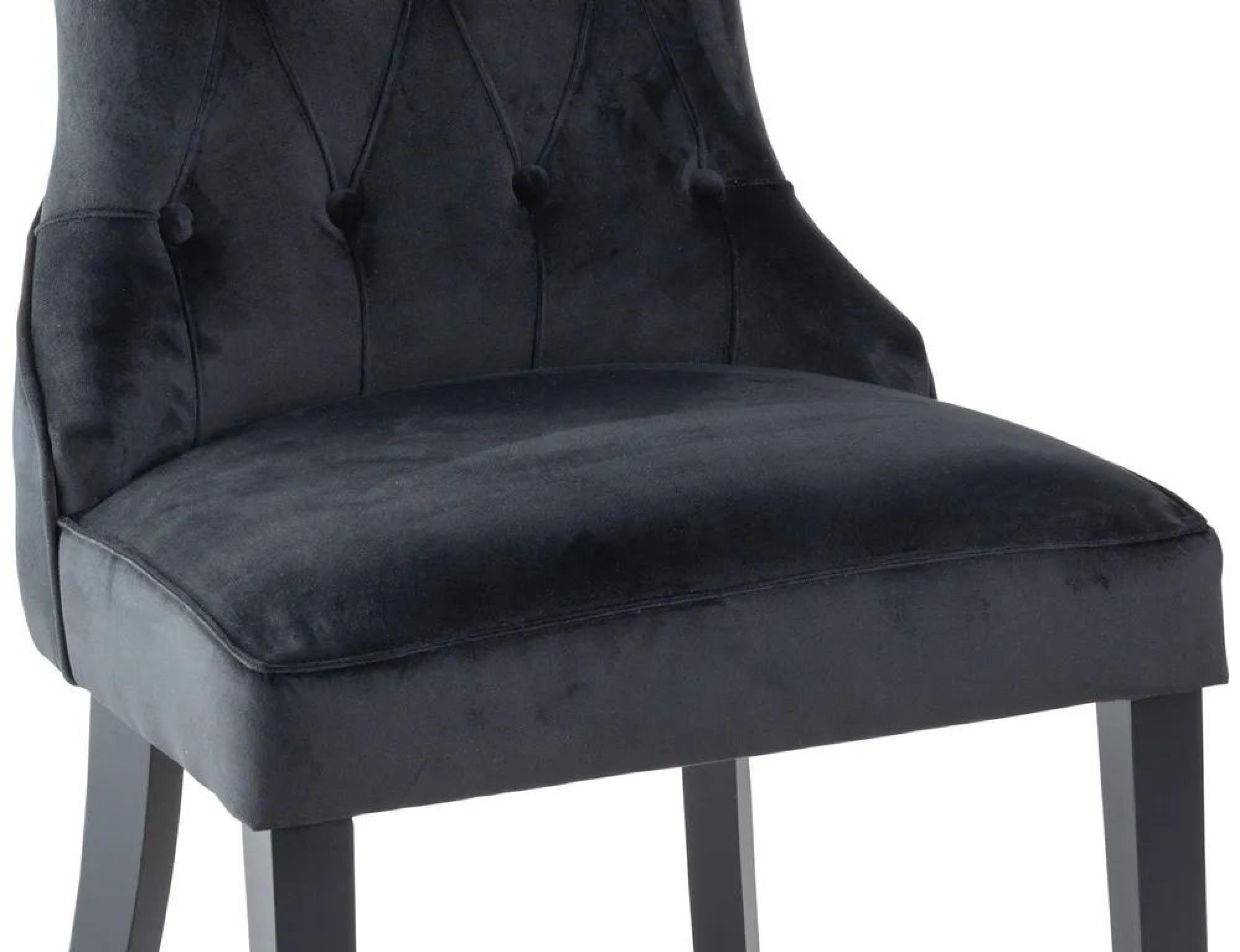 Product photograph of 2 X Courtney Black Velvet Fabric Large High Back Dining Chair With Black Legs from Choice Furniture Superstore.