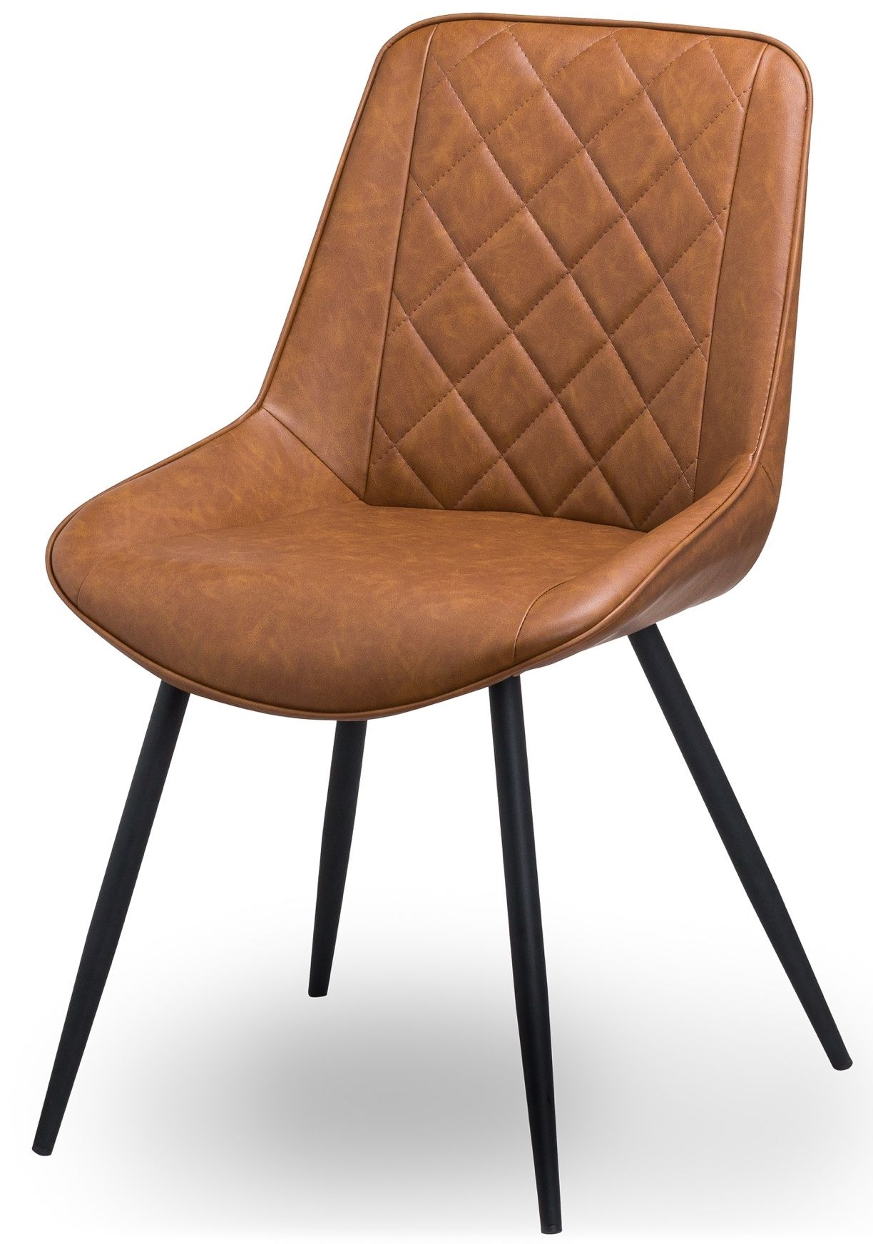 Product photograph of Avalon Brown Faux Leather Dining Chair Sold In Pairs from Choice Furniture Superstore.