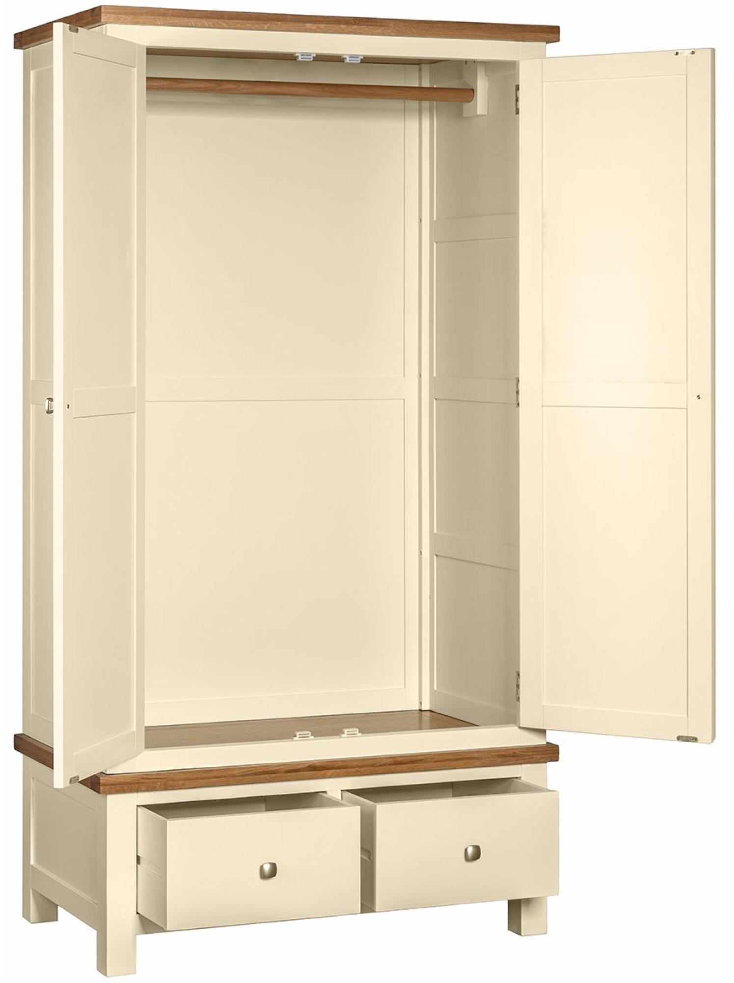 Product photograph of Lundy Ivory Painted 2 Door 2 Drawer Double Wardrobe from Choice Furniture Superstore.