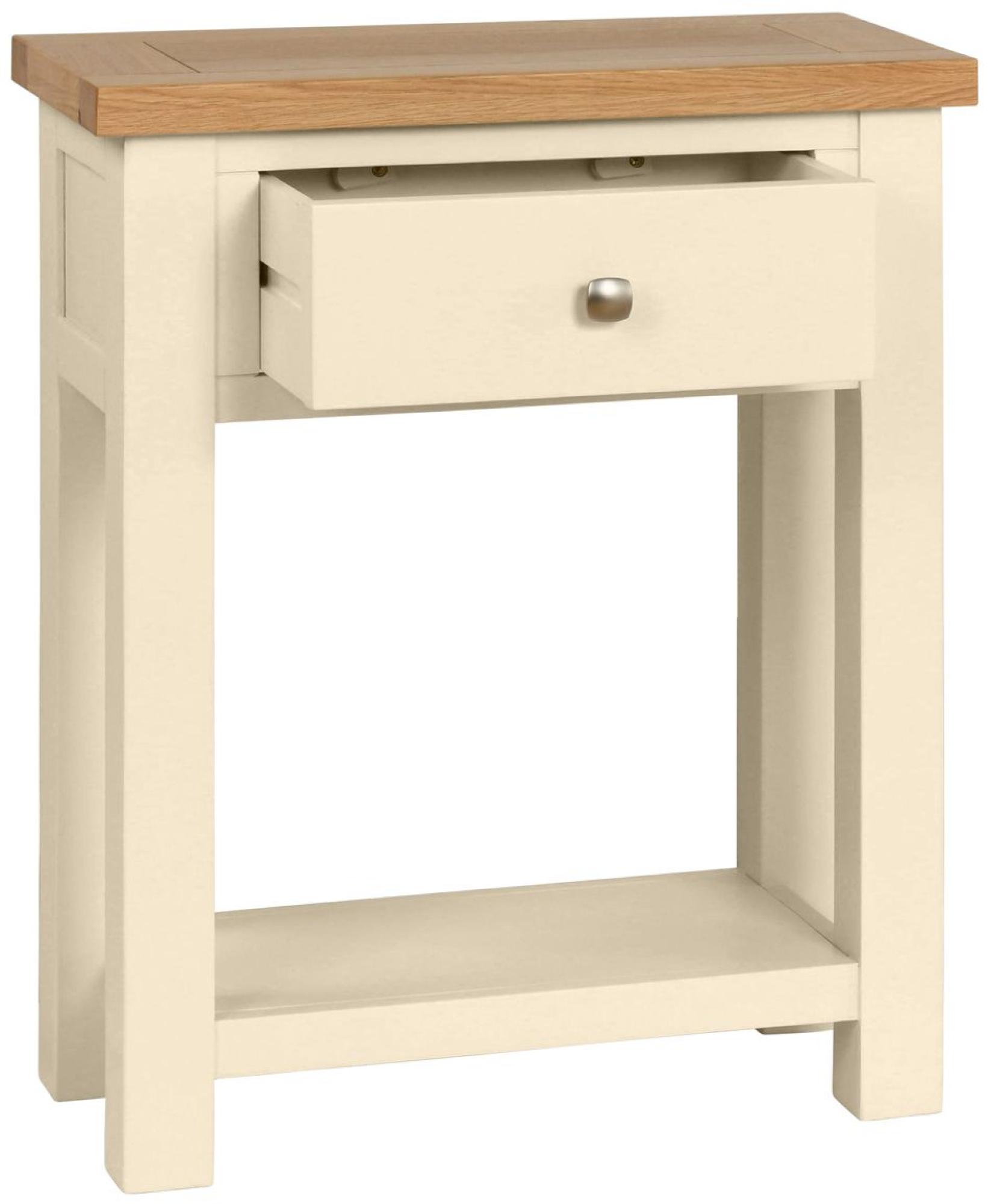 Product photograph of Lundy Ivory Painted 1 Drawer Small Console Table from Choice Furniture Superstore.