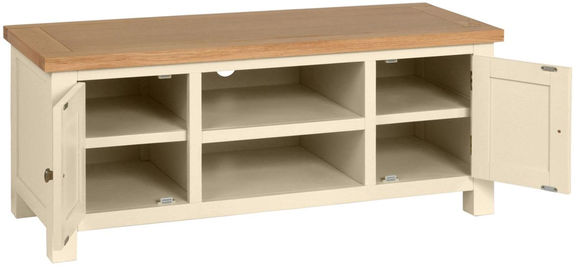 Product photograph of Lundy Ivory Painted 120cm Large Tv Unit from Choice Furniture Superstore.