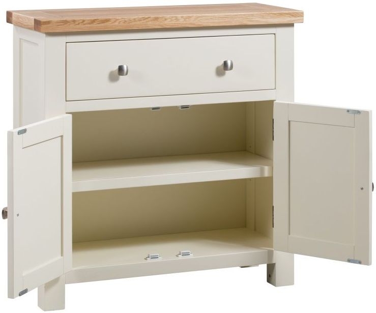 Product photograph of Lundy Painted Compact Sideboard - Comes In Ivory Painted White Painted And Bluestar Painted Options from Choice Furniture Superstore.