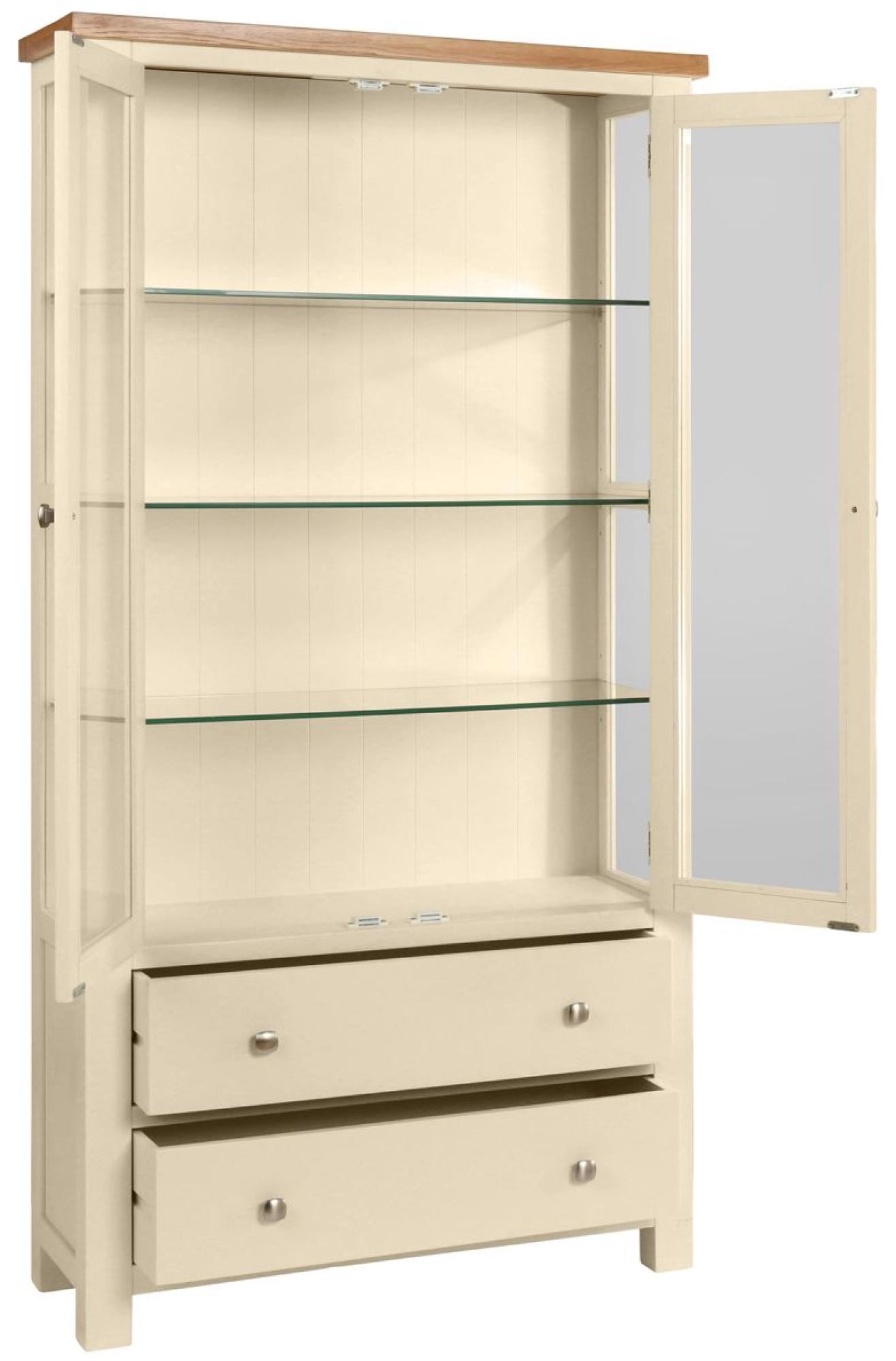 Product photograph of Lundy Ivory Painted 2 Door Display Cabinet from Choice Furniture Superstore.