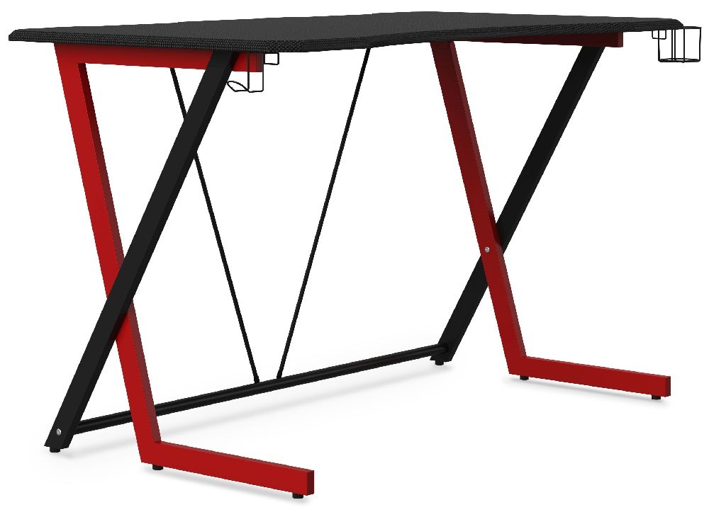 Product photograph of Alphason Phantom Black And Red Gaming Desk from Choice Furniture Superstore.