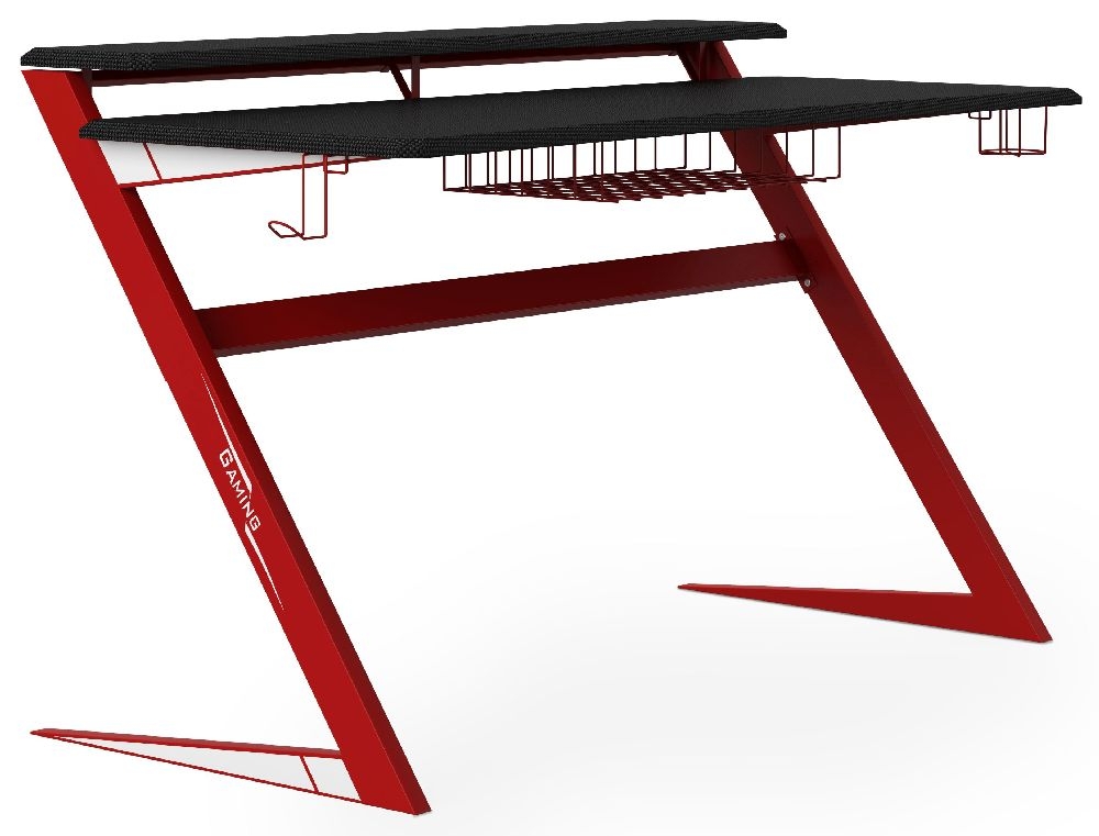 Product photograph of Alphason Aries Black And Red Gaming Desk from Choice Furniture Superstore.