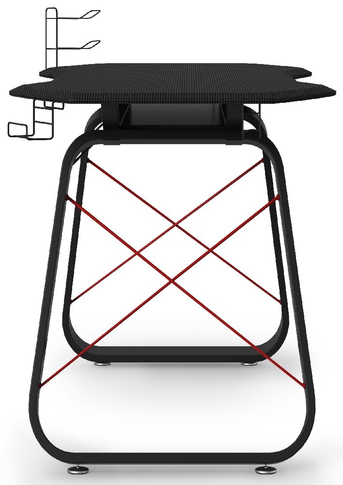 Product photograph of Alphason Oblivion Black And Red Gaming Desk from Choice Furniture Superstore.