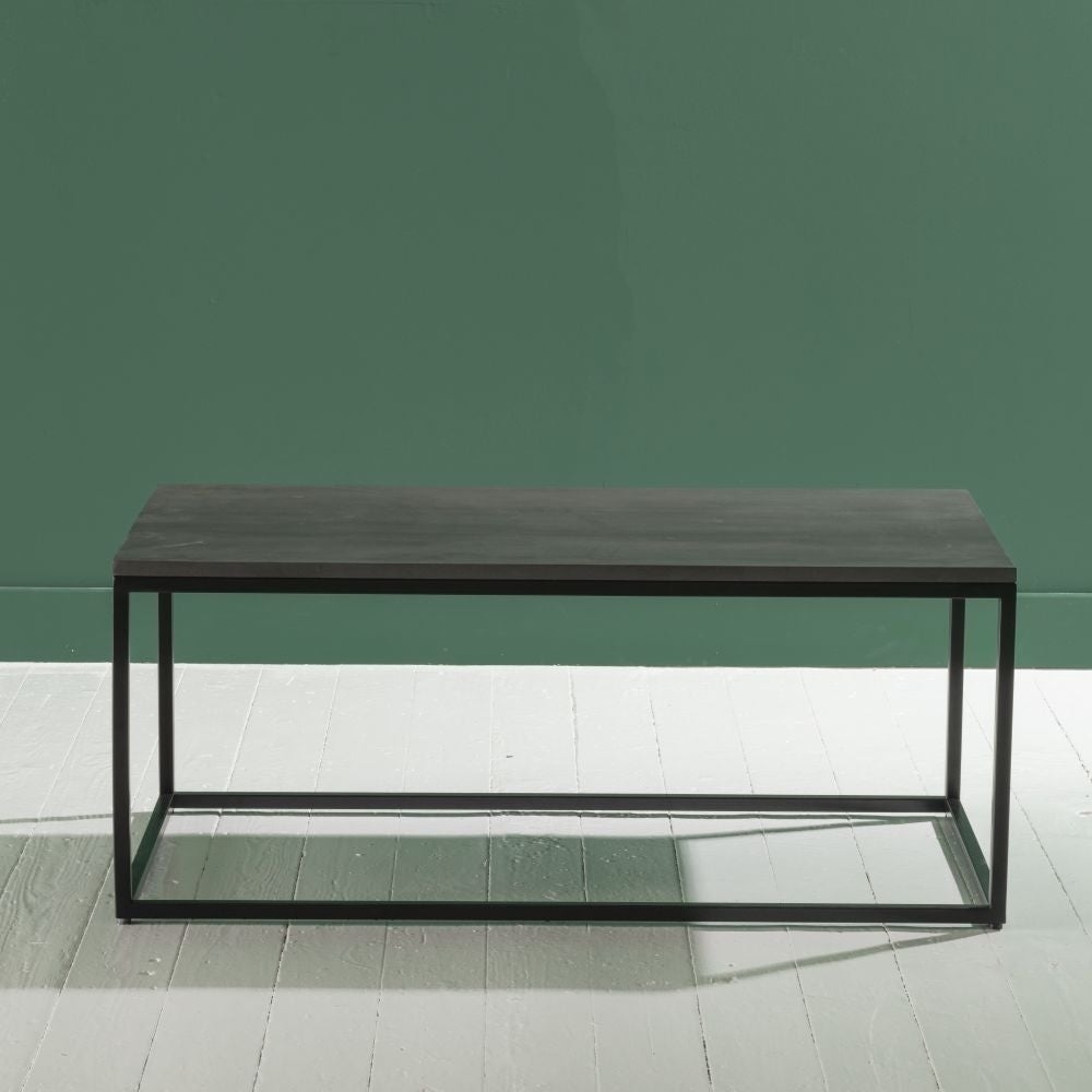 Product photograph of Clearance - Odom Grey Concrete Coffee Table With Black Metal Base from Choice Furniture Superstore.
