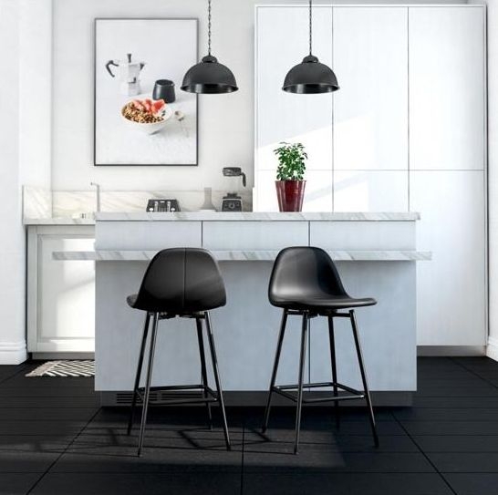 Product photograph of Alphason Calvin Black Faux Leather Counter Stool Sold In Pairs from Choice Furniture Superstore.