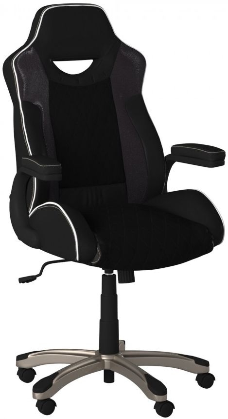 Product photograph of Alphason Silverstone Black Faux Leather Office Chair from Choice Furniture Superstore.