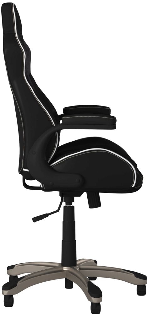 Product photograph of Alphason Silverstone Black Faux Leather Office Chair from Choice Furniture Superstore.