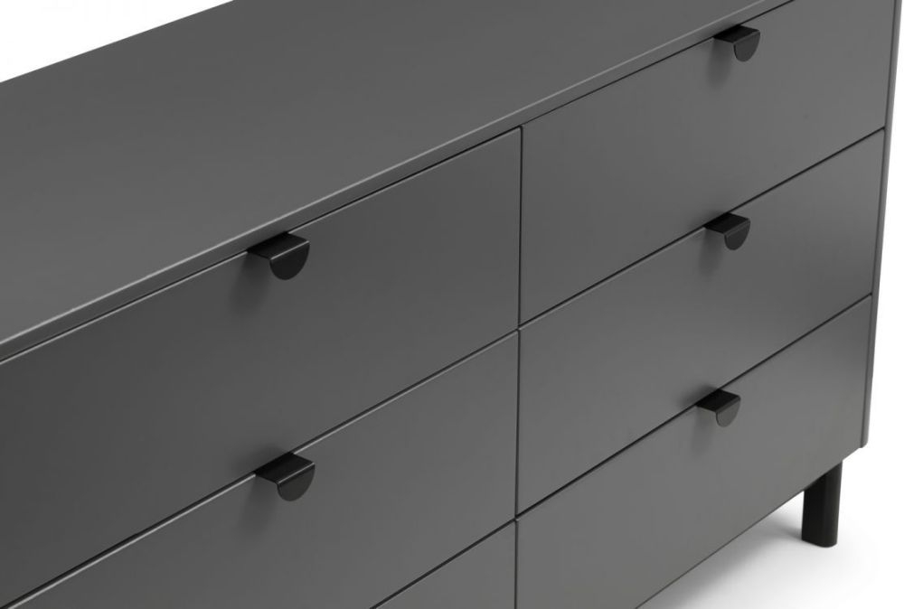 Product photograph of Chloe Grey 6 Drawer Wide Chest from Choice Furniture Superstore.