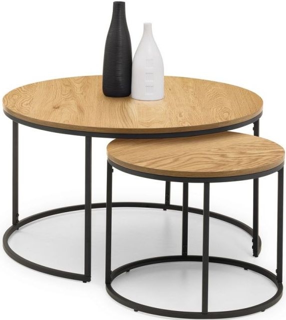 Product photograph of Bellini Nest Of 2 Round Coffee Tables - Comes In Marble Effect And Wooden Finish Options from Choice Furniture Superstore.