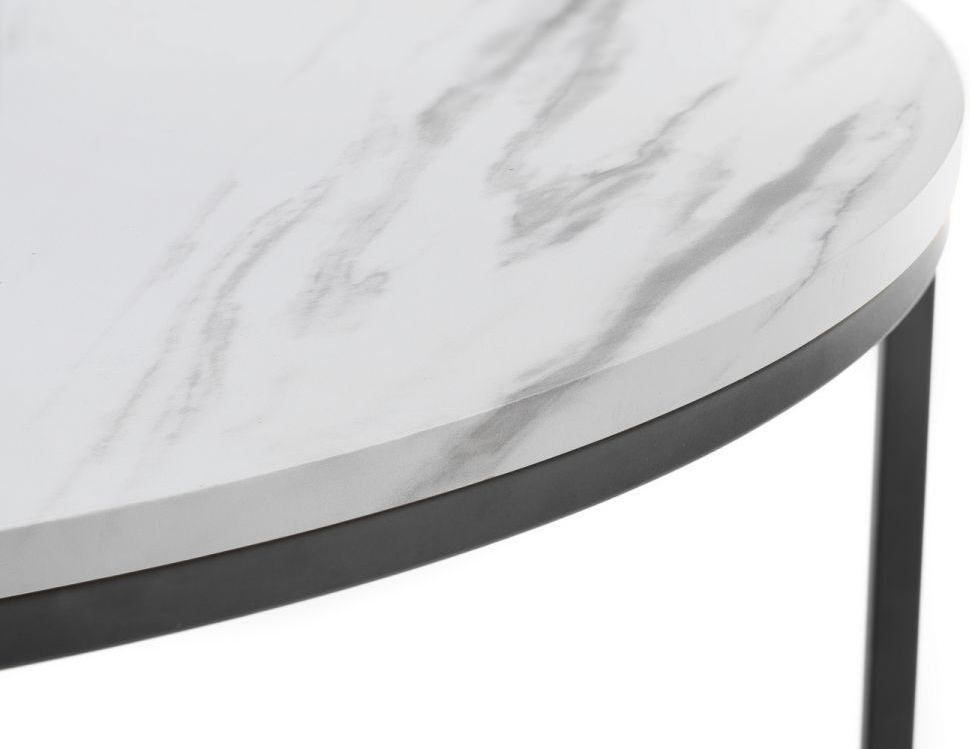 Product photograph of Bellini White Marble Effect Nest Of 2 Round Coffee Tables from Choice Furniture Superstore.