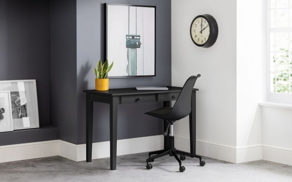 Product photograph of Carrington Black 2 Drawer Desk from Choice Furniture Superstore.