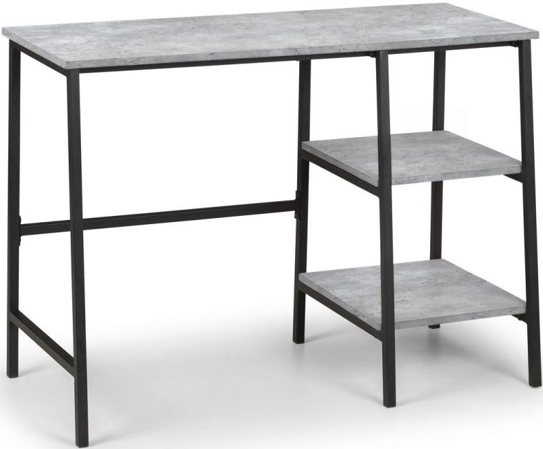 Product photograph of Staten Concrete Effect Metal Desk from Choice Furniture Superstore.