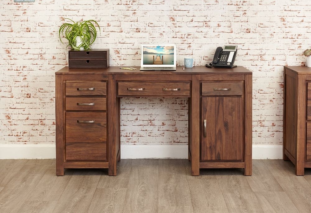 Product photograph of Mayan Walnut Computer Desk from Choice Furniture Superstore.