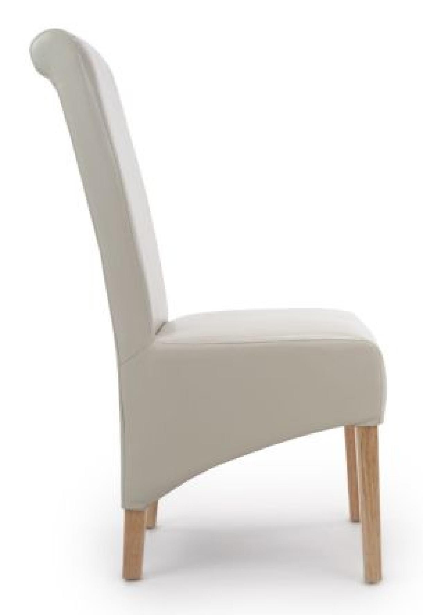 Product photograph of Set Of 2 Krista Bonded Ivory Leather Roll Back Dining Chair from Choice Furniture Superstore.